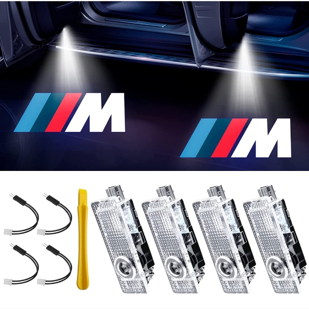 4 new BMW Car door projector ghost courtesy logo Lights